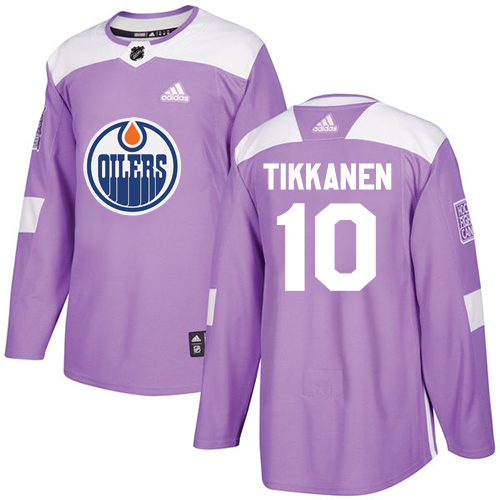 Adidas Oilers #10 Esa Tikkanen Purple Authentic Fights Cancer Stitched NHL Jersey - Click Image to Close